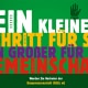 Werbebanner der Imagekampagne Berliner Baugenossenschaften "Ein kleiner Schritt für Sie, ein großer für die Gemeinschaft"