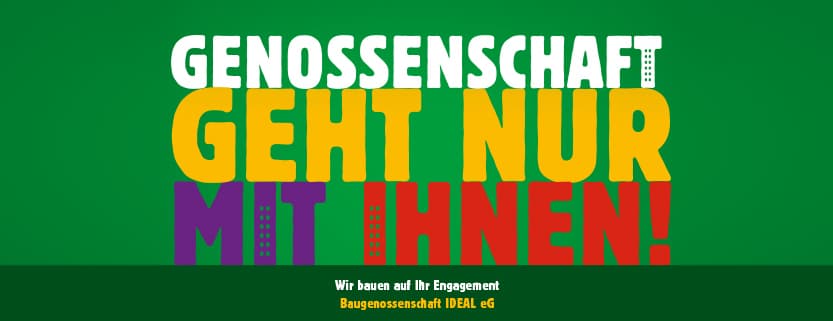 Werbebanner der Imagekampagne Wohnungsbaugenossenschaften Berlin