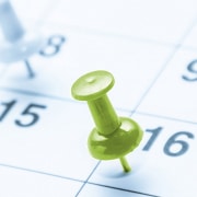Datumsbild - Pin in einen Kalendertag gepint