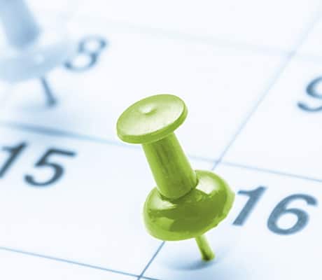 Datumsbild - Pin in einen Kalendertag gepint