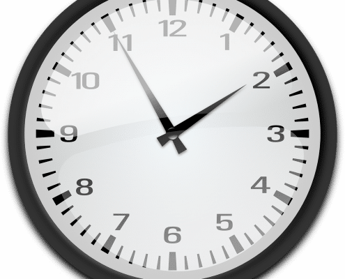 Uhr mit Zeigerstand 13:55 Uhr