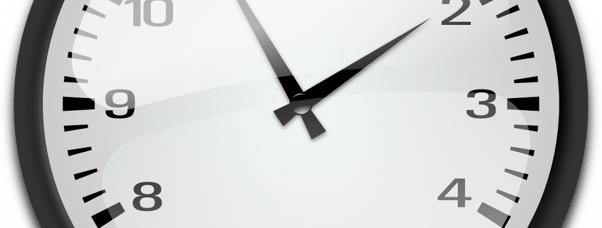 Uhr mit Zeigerstand 13:55 Uhr